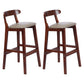 Modern Armless Counter Stool Wood Household Bar Stool with Pedal and Cushion Grey Brown 2 Piece Set Clearhalo 'Bar Furniture' 'Bar Stools' 'bar_stools' 'furn' 'furn_bar_stools' 'furniture_bar_stools' 'Kitchen & Dining Furniture' 'kitchen&dining_furn' 'kitchen' 'kitchen_furn' Furniture' 4212160