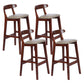 Modern Armless Counter Stool Wood Household Bar Stool with Pedal and Cushion Grey Brown 4 Piece Set Clearhalo 'Bar Furniture' 'Bar Stools' 'bar_stools' 'furn' 'furn_bar_stools' 'furniture_bar_stools' 'Kitchen & Dining Furniture' 'kitchen&dining_furn' 'kitchen' 'kitchen_furn' Furniture' 4212161