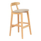 Modern Armless Counter Stool Wood Household Bar Stool with Pedal and Cushion Khaki Natural 1 Piece Clearhalo 'Bar Furniture' 'Bar Stools' 'bar_stools' 'furn' 'furn_bar_stools' 'furniture_bar_stools' 'Kitchen & Dining Furniture' 'kitchen&dining_furn' 'kitchen' 'kitchen_furn' Furniture' 4212162