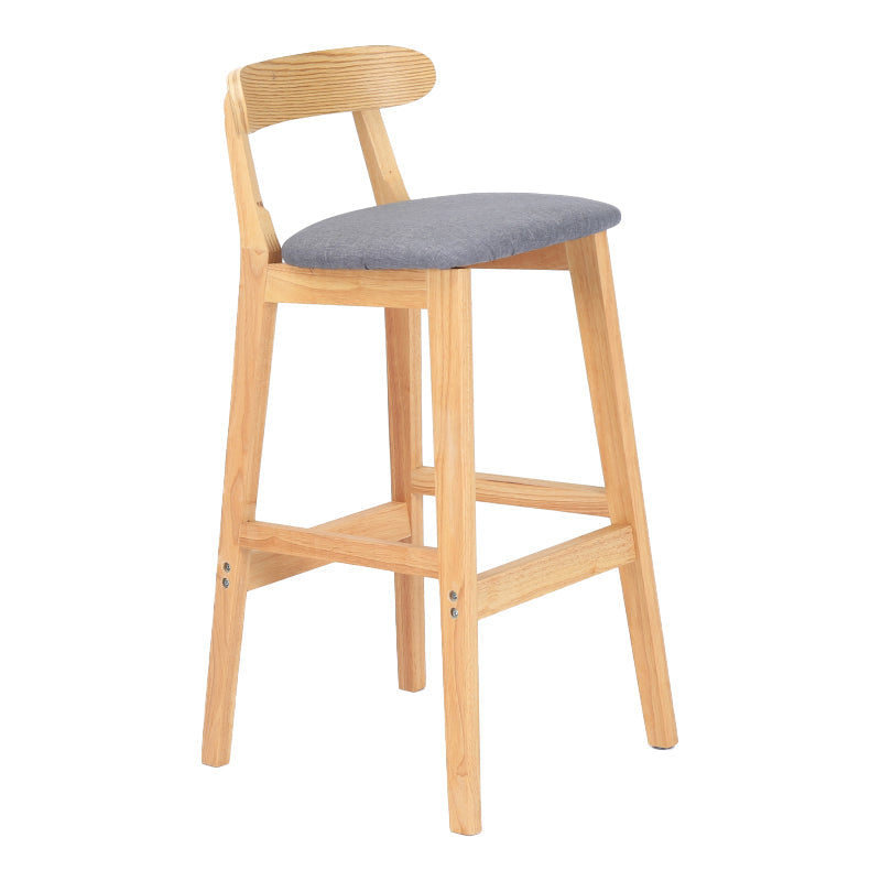 Modern Armless Counter Stool Wood Household Bar Stool with Pedal and Cushion Dark Gray Natural 1 Piece Clearhalo 'Bar Furniture' 'Bar Stools' 'bar_stools' 'furn' 'furn_bar_stools' 'furniture_bar_stools' 'Kitchen & Dining Furniture' 'kitchen&dining_furn' 'kitchen' 'kitchen_furn' Furniture' 4212165