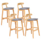 Modern Armless Counter Stool Wood Household Bar Stool with Pedal and Cushion Dark Gray Natural 4 Piece Set Clearhalo 'Bar Furniture' 'Bar Stools' 'bar_stools' 'furn' 'furn_bar_stools' 'furniture_bar_stools' 'Kitchen & Dining Furniture' 'kitchen&dining_furn' 'kitchen' 'kitchen_furn' Furniture' 4212167