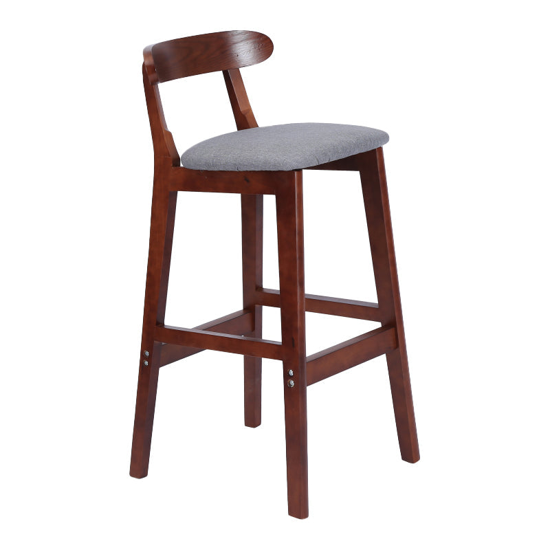 Modern Armless Counter Stool Wood Household Bar Stool with Pedal and Cushion Dark Gray Brown 1 Piece Clearhalo 'Bar Furniture' 'Bar Stools' 'bar_stools' 'furn' 'furn_bar_stools' 'furniture_bar_stools' 'Kitchen & Dining Furniture' 'kitchen&dining_furn' 'kitchen' 'kitchen_furn' Furniture' 4212168