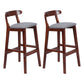 Modern Armless Counter Stool Wood Household Bar Stool with Pedal and Cushion Dark Gray Brown 2 Piece Set Clearhalo 'Bar Furniture' 'Bar Stools' 'bar_stools' 'furn' 'furn_bar_stools' 'furniture_bar_stools' 'Kitchen & Dining Furniture' 'kitchen&dining_furn' 'kitchen' 'kitchen_furn' Furniture' 4212169