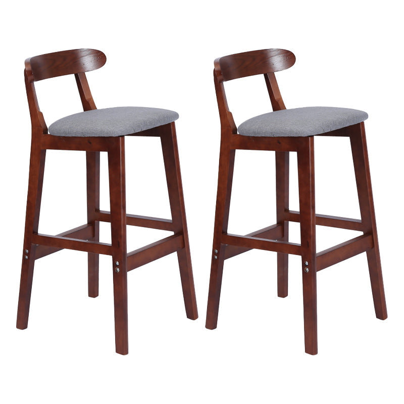 Modern Armless Counter Stool Wood Household Bar Stool with Pedal and Cushion Dark Gray Brown 2 Piece Set Clearhalo 'Bar Furniture' 'Bar Stools' 'bar_stools' 'furn' 'furn_bar_stools' 'furniture_bar_stools' 'Kitchen & Dining Furniture' 'kitchen&dining_furn' 'kitchen' 'kitchen_furn' Furniture' 4212169