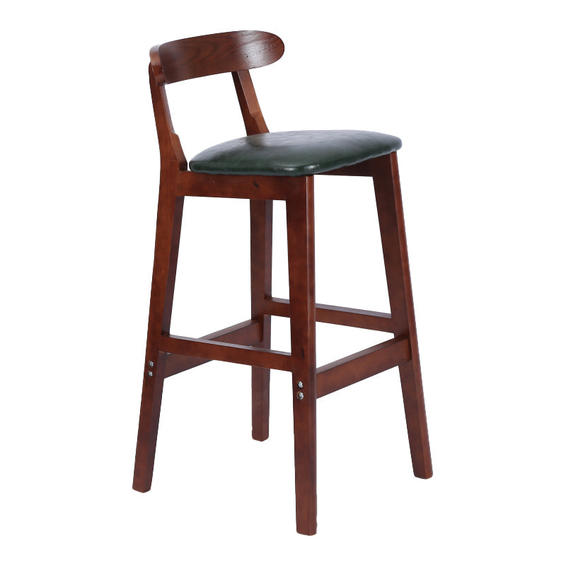 Modern Armless Counter Stool Wood Household Bar Stool with Pedal and Cushion Blackish Green Brown 1 Piece Clearhalo 'Bar Furniture' 'Bar Stools' 'bar_stools' 'furn' 'furn_bar_stools' 'furniture_bar_stools' 'Kitchen & Dining Furniture' 'kitchen&dining_furn' 'kitchen' 'kitchen_furn' Furniture' 4212171