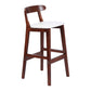 Modern Armless Counter Stool Wood Household Bar Stool with Pedal and Cushion White Brown 1 Piece Clearhalo 'Bar Furniture' 'Bar Stools' 'bar_stools' 'furn' 'furn_bar_stools' 'furniture_bar_stools' 'Kitchen & Dining Furniture' 'kitchen&dining_furn' 'kitchen' 'kitchen_furn' Furniture' 4212174
