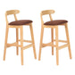 Modern Armless Counter Stool Wood Household Bar Stool with Pedal and Cushion Coffee Natural 2 Piece Set Clearhalo 'Bar Furniture' 'Bar Stools' 'bar_stools' 'furn' 'furn_bar_stools' 'furniture_bar_stools' 'Kitchen & Dining Furniture' 'kitchen&dining_furn' 'kitchen' 'kitchen_furn' Furniture' 4212187