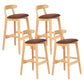 Modern Armless Counter Stool Wood Household Bar Stool with Pedal and Cushion Coffee Natural 4 Piece Set Clearhalo 'Bar Furniture' 'Bar Stools' 'bar_stools' 'furn' 'furn_bar_stools' 'furniture_bar_stools' 'Kitchen & Dining Furniture' 'kitchen&dining_furn' 'kitchen' 'kitchen_furn' Furniture' 4212188