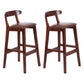 Modern Armless Counter Stool Wood Household Bar Stool with Pedal and Cushion Dark Brown Brown 2 Piece Set Clearhalo 'Bar Furniture' 'Bar Stools' 'bar_stools' 'furn' 'furn_bar_stools' 'furniture_bar_stools' 'Kitchen & Dining Furniture' 'kitchen&dining_furn' 'kitchen' 'kitchen_furn' Furniture' 4212190