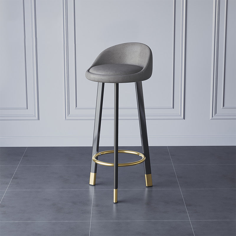 Modern Armless Counter Stool Wood Household Bar Stool with Cushion and Pedal Dark Gray Clearhalo 'Bar Furniture' 'Bar Stools' 'bar_stools' 'furn' 'furn_bar_stools' 'furniture_bar_stools' 'Kitchen & Dining Furniture' 'kitchen&dining_furn' 'kitchen' 'kitchen_furn' Furniture' 4212197