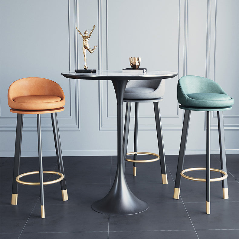 Modern Armless Counter Stool Wood Household Bar Stool with Cushion and Pedal Clearhalo 'Bar Furniture' 'Bar Stools' 'bar_stools' 'furn' 'furn_bar_stools' 'furniture_bar_stools' 'Kitchen & Dining Furniture' 'kitchen&dining_furn' 'kitchen' 'kitchen_furn' Furniture' 4212198