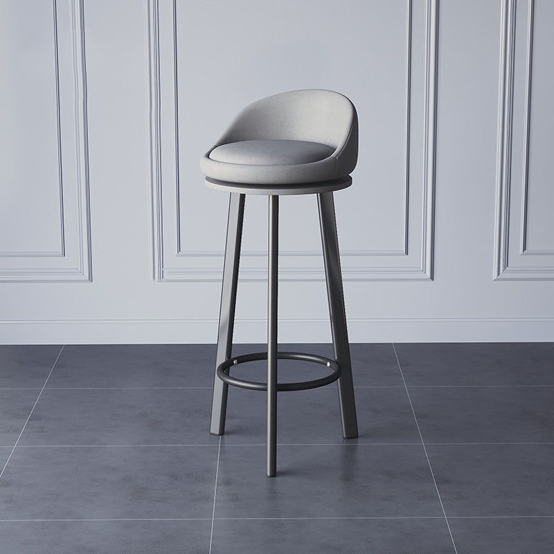 Modern Armless Counter Stool Wood Household Bar Stool with Cushion and Pedal Light Gray-White Clearhalo 'Bar Furniture' 'Bar Stools' 'bar_stools' 'furn' 'furn_bar_stools' 'furniture_bar_stools' 'Kitchen & Dining Furniture' 'kitchen&dining_furn' 'kitchen' 'kitchen_furn' Furniture' 4212200