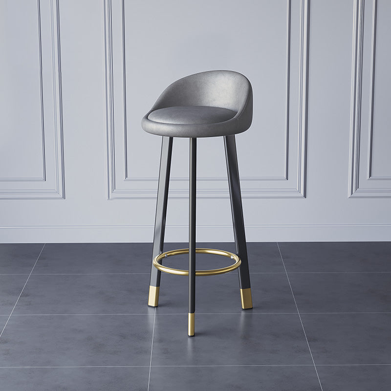 Modern Armless Counter Stool Wood Household Bar Stool with Cushion and Pedal Grey Clearhalo 'Bar Furniture' 'Bar Stools' 'bar_stools' 'furn' 'furn_bar_stools' 'furniture_bar_stools' 'Kitchen & Dining Furniture' 'kitchen&dining_furn' 'kitchen' 'kitchen_furn' Furniture' 4212201
