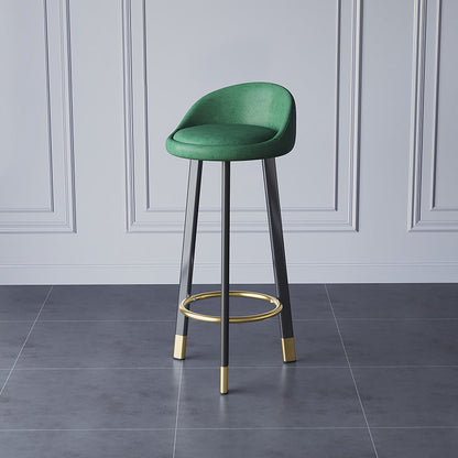 Modern Armless Counter Stool Wood Household Bar Stool with Cushion and Pedal Green Clearhalo 'Bar Furniture' 'Bar Stools' 'bar_stools' 'furn' 'furn_bar_stools' 'furniture_bar_stools' 'Kitchen & Dining Furniture' 'kitchen&dining_furn' 'kitchen' 'kitchen_furn' Furniture' 4212203