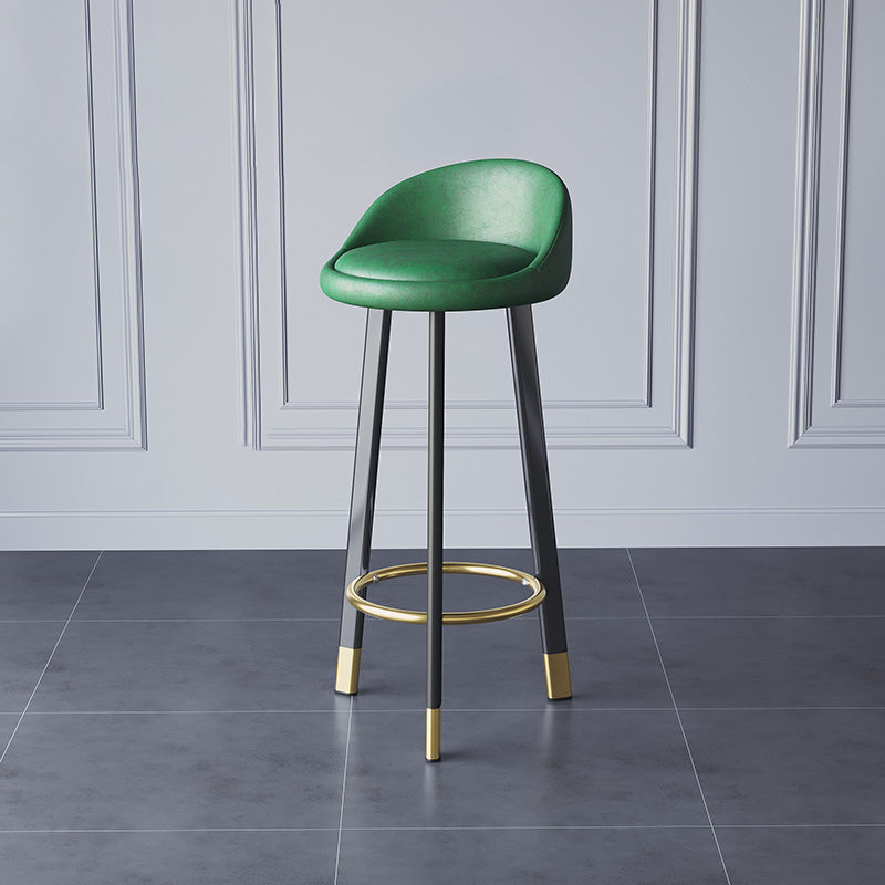 Modern Armless Counter Stool Wood Household Bar Stool with Cushion and Pedal Blackish Green Clearhalo 'Bar Furniture' 'Bar Stools' 'bar_stools' 'furn' 'furn_bar_stools' 'furniture_bar_stools' 'Kitchen & Dining Furniture' 'kitchen&dining_furn' 'kitchen' 'kitchen_furn' Furniture' 4212205