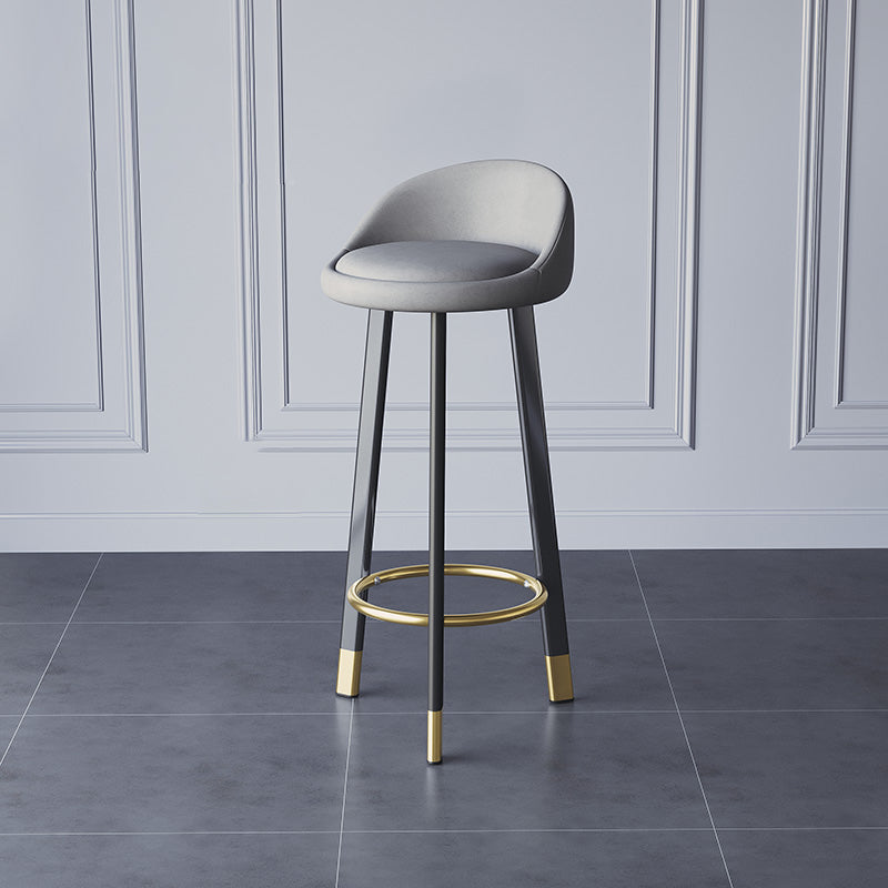 Modern Armless Counter Stool Wood Household Bar Stool with Cushion and Pedal Light Gray Clearhalo 'Bar Furniture' 'Bar Stools' 'bar_stools' 'furn' 'furn_bar_stools' 'furniture_bar_stools' 'Kitchen & Dining Furniture' 'kitchen&dining_furn' 'kitchen' 'kitchen_furn' Furniture' 4212207