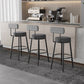 Black Metal Nordic Barstool Low Back Indoor Tall Stool with Upholstered Seat Clearhalo 'Bar Furniture' 'Bar Stools' 'bar_stools' 'furn' 'furn_bar_stools' 'furniture_bar_stools' 'Kitchen & Dining Furniture' 'kitchen&dining_furn' 'kitchen' 'kitchen_furn' Furniture' 4212251