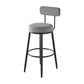 Black Metal Nordic Barstool Low Back Indoor Tall Stool with Upholstered Seat Black White 1 Piece Clearhalo 'Bar Furniture' 'Bar Stools' 'bar_stools' 'furn' 'furn_bar_stools' 'furniture_bar_stools' 'Kitchen & Dining Furniture' 'kitchen&dining_furn' 'kitchen' 'kitchen_furn' Furniture' 4212257