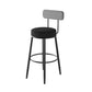 Black Metal Nordic Barstool Low Back Indoor Tall Stool with Upholstered Seat Clearhalo 'Bar Furniture' 'Bar Stools' 'bar_stools' 'furn' 'furn_bar_stools' 'furniture_bar_stools' 'Kitchen & Dining Furniture' 'kitchen&dining_furn' 'kitchen' 'kitchen_furn' Furniture' 4212260