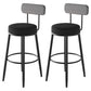 Black Metal Nordic Barstool Low Back Indoor Tall Stool with Upholstered Seat Black 2 Piece Set Clearhalo 'Bar Furniture' 'Bar Stools' 'bar_stools' 'furn' 'furn_bar_stools' 'furniture_bar_stools' 'Kitchen & Dining Furniture' 'kitchen&dining_furn' 'kitchen' 'kitchen_furn' Furniture' 4212266
