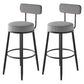Black Metal Nordic Barstool Low Back Indoor Tall Stool with Upholstered Seat Black White 2 Piece Set Clearhalo 'Bar Furniture' 'Bar Stools' 'bar_stools' 'furn' 'furn_bar_stools' 'furniture_bar_stools' 'Kitchen & Dining Furniture' 'kitchen&dining_furn' 'kitchen' 'kitchen_furn' Furniture' 4212267