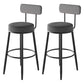 Black Metal Nordic Barstool Low Back Indoor Tall Stool with Upholstered Seat Grey 2 Piece Set Clearhalo 'Bar Furniture' 'Bar Stools' 'bar_stools' 'furn' 'furn_bar_stools' 'furniture_bar_stools' 'Kitchen & Dining Furniture' 'kitchen&dining_furn' 'kitchen' 'kitchen_furn' Furniture' 4212268