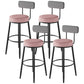 Black Metal Nordic Barstool Low Back Indoor Tall Stool with Upholstered Seat Pink 4 Piece Set Clearhalo 'Bar Furniture' 'Bar Stools' 'bar_stools' 'furn' 'furn_bar_stools' 'furniture_bar_stools' 'Kitchen & Dining Furniture' 'kitchen&dining_furn' 'kitchen' 'kitchen_furn' Furniture' 4212270