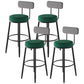 Black Metal Nordic Barstool Low Back Indoor Tall Stool with Upholstered Seat Blackish Green 4 Piece Set Clearhalo 'Bar Furniture' 'Bar Stools' 'bar_stools' 'furn' 'furn_bar_stools' 'furniture_bar_stools' 'Kitchen & Dining Furniture' 'kitchen&dining_furn' 'kitchen' 'kitchen_furn' Furniture' 4212271