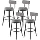 Black Metal Nordic Barstool Low Back Indoor Tall Stool with Upholstered Seat Black White 4 Piece Set Clearhalo 'Bar Furniture' 'Bar Stools' 'bar_stools' 'furn' 'furn_bar_stools' 'furniture_bar_stools' 'Kitchen & Dining Furniture' 'kitchen&dining_furn' 'kitchen' 'kitchen_furn' Furniture' 4212273
