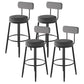 Black Metal Nordic Barstool Low Back Indoor Tall Stool with Upholstered Seat Grey 4 Piece Set Clearhalo 'Bar Furniture' 'Bar Stools' 'bar_stools' 'furn' 'furn_bar_stools' 'furniture_bar_stools' 'Kitchen & Dining Furniture' 'kitchen&dining_furn' 'kitchen' 'kitchen_furn' Furniture' 4212274