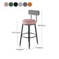 Black Metal Nordic Barstool Low Back Indoor Tall Stool with Upholstered Seat Clearhalo 'Bar Furniture' 'Bar Stools' 'bar_stools' 'furn' 'furn_bar_stools' 'furniture_bar_stools' 'Kitchen & Dining Furniture' 'kitchen&dining_furn' 'kitchen' 'kitchen_furn' Furniture' 4212277
