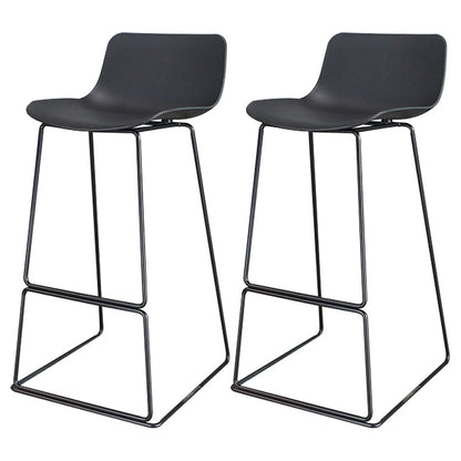 Industrial Style Barstool Metal and Plastic Bar Stool for Dinning Room Black Black 2 Piece Set Clearhalo 'Bar Furniture' 'Bar Stools' 'bar_stools' 'furn' 'furn_bar_stools' 'furniture_bar_stools' 'Kitchen & Dining Furniture' 'kitchen&dining_furn' 'kitchen' 'kitchen_furn' Furniture' 4212279