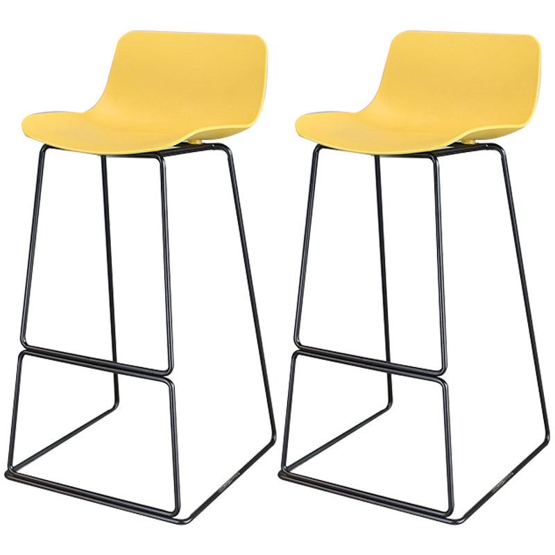 Industrial Style Barstool Metal and Plastic Bar Stool for Dinning Room Yellow Black 2 Piece Set Clearhalo 'Bar Furniture' 'Bar Stools' 'bar_stools' 'furn' 'furn_bar_stools' 'furniture_bar_stools' 'Kitchen & Dining Furniture' 'kitchen&dining_furn' 'kitchen' 'kitchen_furn' Furniture' 4212280