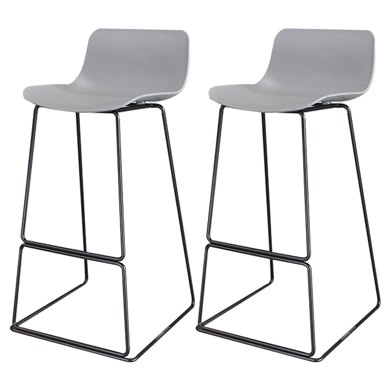 Industrial Style Barstool Metal and Plastic Bar Stool for Dinning Room Grey Black 2 Piece Set Clearhalo 'Bar Furniture' 'Bar Stools' 'bar_stools' 'furn' 'furn_bar_stools' 'furniture_bar_stools' 'Kitchen & Dining Furniture' 'kitchen&dining_furn' 'kitchen' 'kitchen_furn' Furniture' 4212282