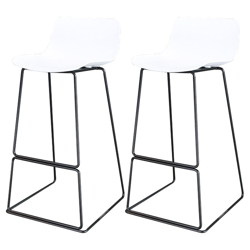 Industrial Style Barstool Metal and Plastic Bar Stool for Dinning Room White Black 2 Piece Set Clearhalo 'Bar Furniture' 'Bar Stools' 'bar_stools' 'furn' 'furn_bar_stools' 'furniture_bar_stools' 'Kitchen & Dining Furniture' 'kitchen&dining_furn' 'kitchen' 'kitchen_furn' Furniture' 4212285