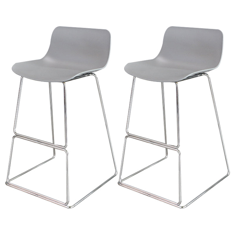 Industrial Style Barstool Metal and Plastic Bar Stool for Dinning Room Grey Silver 2 Piece Set Clearhalo 'Bar Furniture' 'Bar Stools' 'bar_stools' 'furn' 'furn_bar_stools' 'furniture_bar_stools' 'Kitchen & Dining Furniture' 'kitchen&dining_furn' 'kitchen' 'kitchen_furn' Furniture' 4212288