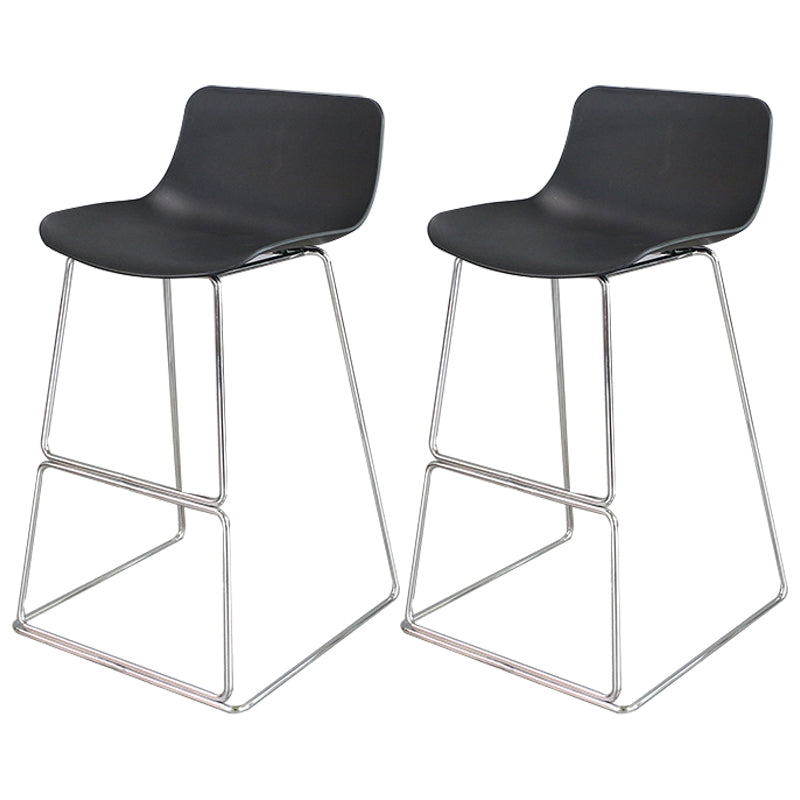 Industrial Style Barstool Metal and Plastic Bar Stool for Dinning Room Black Silver 2 Piece Set Clearhalo 'Bar Furniture' 'Bar Stools' 'bar_stools' 'furn' 'furn_bar_stools' 'furniture_bar_stools' 'Kitchen & Dining Furniture' 'kitchen&dining_furn' 'kitchen' 'kitchen_furn' Furniture' 4212290