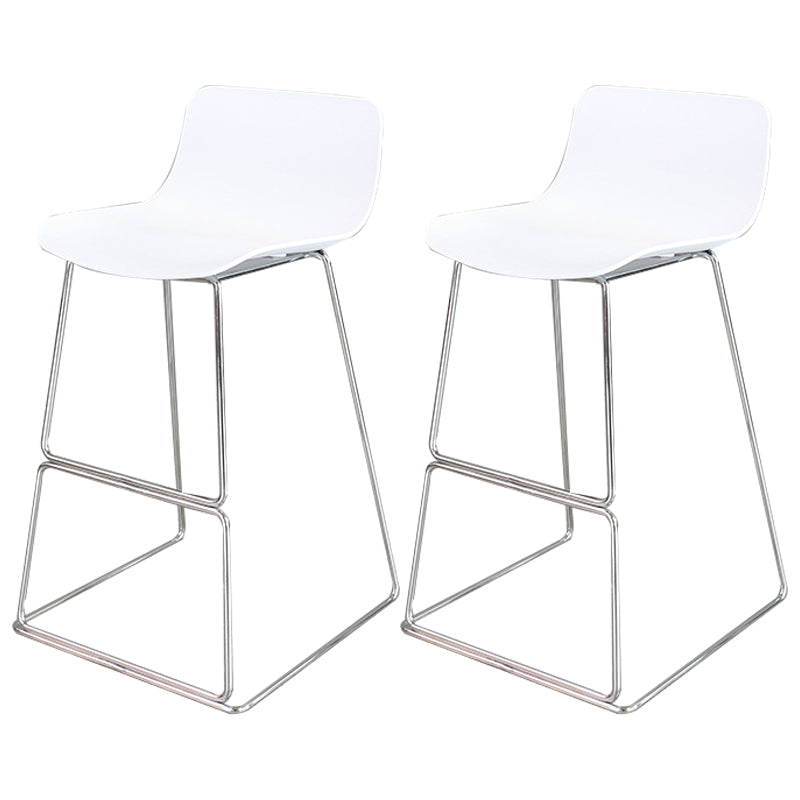 Industrial Style Barstool Metal and Plastic Bar Stool for Dinning Room White Silver 2 Piece Set Clearhalo 'Bar Furniture' 'Bar Stools' 'bar_stools' 'furn' 'furn_bar_stools' 'furniture_bar_stools' 'Kitchen & Dining Furniture' 'kitchen&dining_furn' 'kitchen' 'kitchen_furn' Furniture' 4212292