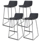 Industrial Style Barstool Metal and Plastic Bar Stool for Dinning Room Black Black 4 Piece Set Clearhalo 'Bar Furniture' 'Bar Stools' 'bar_stools' 'furn' 'furn_bar_stools' 'furniture_bar_stools' 'Kitchen & Dining Furniture' 'kitchen&dining_furn' 'kitchen' 'kitchen_furn' Furniture' 4212295