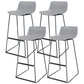 Industrial Style Barstool Metal and Plastic Bar Stool for Dinning Room Grey Black 4 Piece Set Clearhalo 'Bar Furniture' 'Bar Stools' 'bar_stools' 'furn' 'furn_bar_stools' 'furniture_bar_stools' 'Kitchen & Dining Furniture' 'kitchen&dining_furn' 'kitchen' 'kitchen_furn' Furniture' 4212298