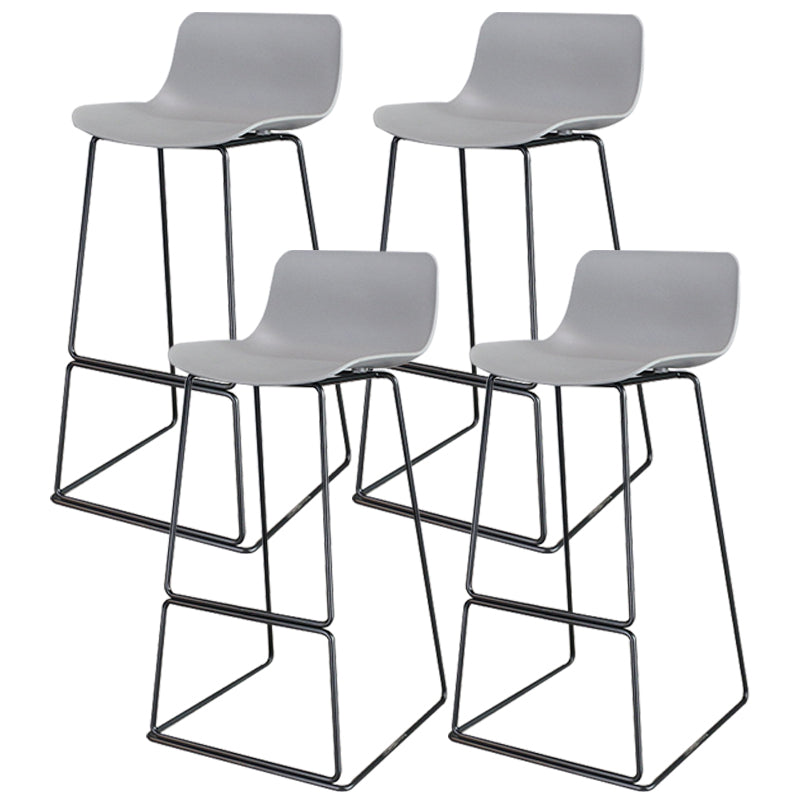 Industrial Style Barstool Metal and Plastic Bar Stool for Dinning Room Grey Black 4 Piece Set Clearhalo 'Bar Furniture' 'Bar Stools' 'bar_stools' 'furn' 'furn_bar_stools' 'furniture_bar_stools' 'Kitchen & Dining Furniture' 'kitchen&dining_furn' 'kitchen' 'kitchen_furn' Furniture' 4212298