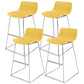 Industrial Style Barstool Metal and Plastic Bar Stool for Dinning Room Yellow Silver 4 Piece Set Clearhalo 'Bar Furniture' 'Bar Stools' 'bar_stools' 'furn' 'furn_bar_stools' 'furniture_bar_stools' 'Kitchen & Dining Furniture' 'kitchen&dining_furn' 'kitchen' 'kitchen_furn' Furniture' 4212302