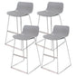 Industrial Style Barstool Metal and Plastic Bar Stool for Dinning Room Grey Silver 4 Piece Set Clearhalo 'Bar Furniture' 'Bar Stools' 'bar_stools' 'furn' 'furn_bar_stools' 'furniture_bar_stools' 'Kitchen & Dining Furniture' 'kitchen&dining_furn' 'kitchen' 'kitchen_furn' Furniture' 4212304