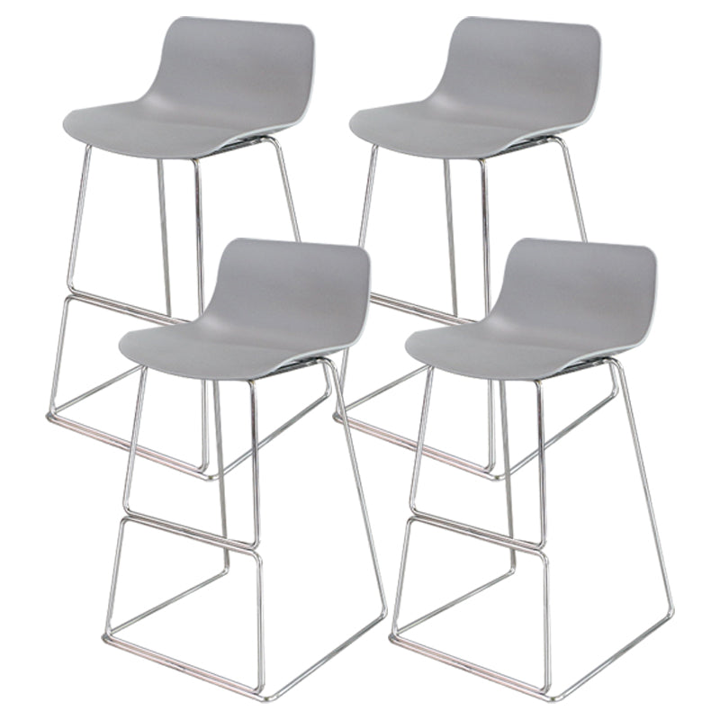 Industrial Style Barstool Metal and Plastic Bar Stool for Dinning Room Grey Silver 4 Piece Set Clearhalo 'Bar Furniture' 'Bar Stools' 'bar_stools' 'furn' 'furn_bar_stools' 'furniture_bar_stools' 'Kitchen & Dining Furniture' 'kitchen&dining_furn' 'kitchen' 'kitchen_furn' Furniture' 4212304