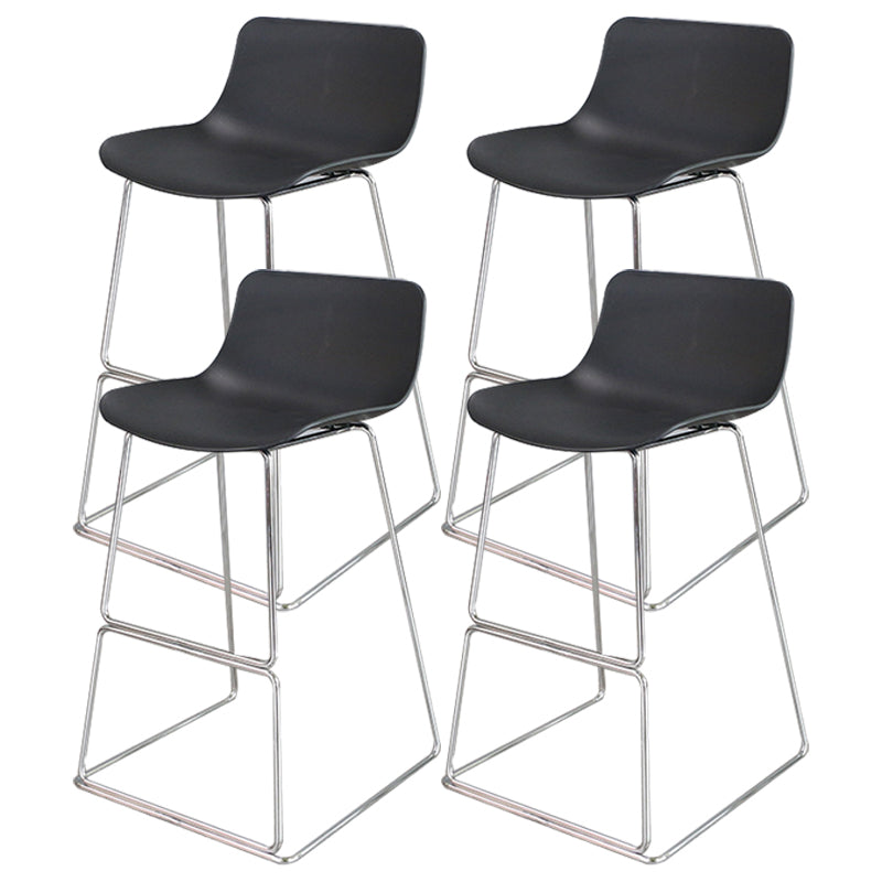 Industrial Style Barstool Metal and Plastic Bar Stool for Dinning Room Black Silver 4 Piece Set Clearhalo 'Bar Furniture' 'Bar Stools' 'bar_stools' 'furn' 'furn_bar_stools' 'furniture_bar_stools' 'Kitchen & Dining Furniture' 'kitchen&dining_furn' 'kitchen' 'kitchen_furn' Furniture' 4212305