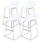 Industrial Style Barstool Metal and Plastic Bar Stool for Dinning Room White Silver 4 Piece Set Clearhalo 'Bar Furniture' 'Bar Stools' 'bar_stools' 'furn' 'furn_bar_stools' 'furniture_bar_stools' 'Kitchen & Dining Furniture' 'kitchen&dining_furn' 'kitchen' 'kitchen_furn' Furniture' 4212306
