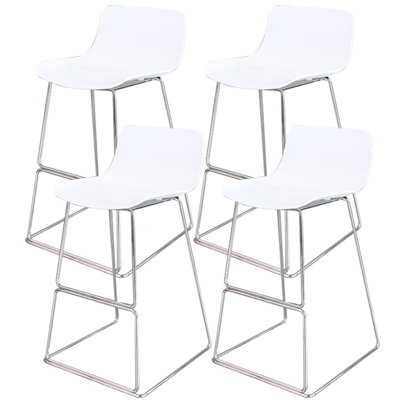 Industrial Style Barstool Metal and Plastic Bar Stool for Dinning Room White Silver 4 Piece Set Clearhalo 'Bar Furniture' 'Bar Stools' 'bar_stools' 'furn' 'furn_bar_stools' 'furniture_bar_stools' 'Kitchen & Dining Furniture' 'kitchen&dining_furn' 'kitchen' 'kitchen_furn' Furniture' 4212306