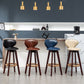 Scandinavian Wood Leather Counter Stools Low Back Bar Stools with Round Seat Clearhalo 'Bar Furniture' 'Bar Stools' 'bar_stools' 'furn' 'furn_bar_stools' 'furniture_bar_stools' 'Kitchen & Dining Furniture' 'kitchen&dining_furn' 'kitchen' 'kitchen_furn' Furniture' 4212329