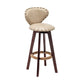 Scandinavian Wood Leather Counter Stools Low Back Bar Stools with Round Seat Beige Brown 1 Piece Clearhalo 'Bar Furniture' 'Bar Stools' 'bar_stools' 'furn' 'furn_bar_stools' 'furniture_bar_stools' 'Kitchen & Dining Furniture' 'kitchen&dining_furn' 'kitchen' 'kitchen_furn' Furniture' 4212333