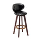 Scandinavian Wood Leather Counter Stools Low Back Bar Stools with Round Seat Black Brown 1 Piece Clearhalo 'Bar Furniture' 'Bar Stools' 'bar_stools' 'furn' 'furn_bar_stools' 'furniture_bar_stools' 'Kitchen & Dining Furniture' 'kitchen&dining_furn' 'kitchen' 'kitchen_furn' Furniture' 4212335